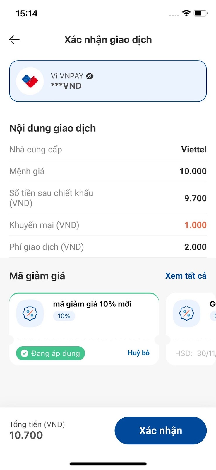 Kiểm tra lại thông tin trước khi xác nhận