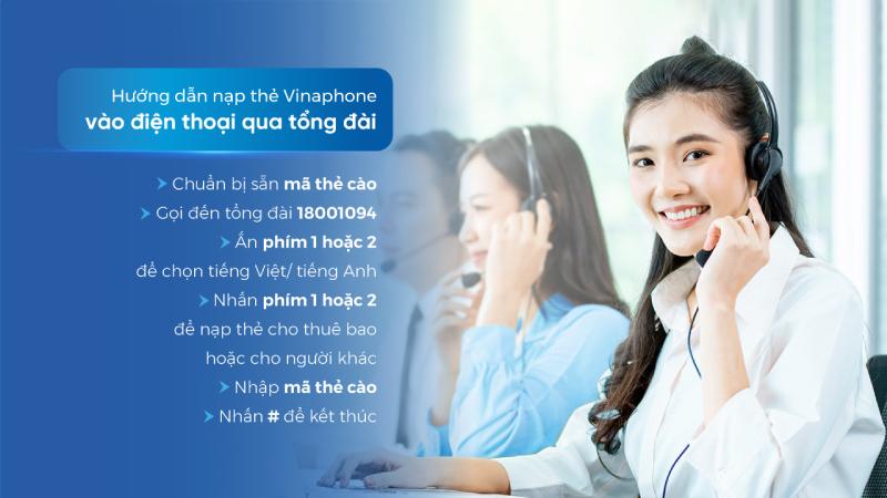 Cách nạp tiền điện thoại trả trước qua tổng đài Vinaphone