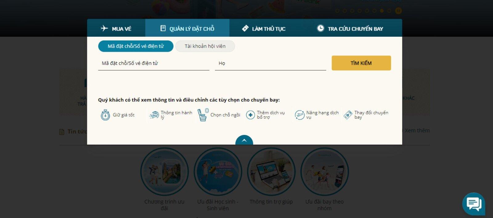 Các bước kiểm tra mã đặt chỗ qua website Vietnam Airlines