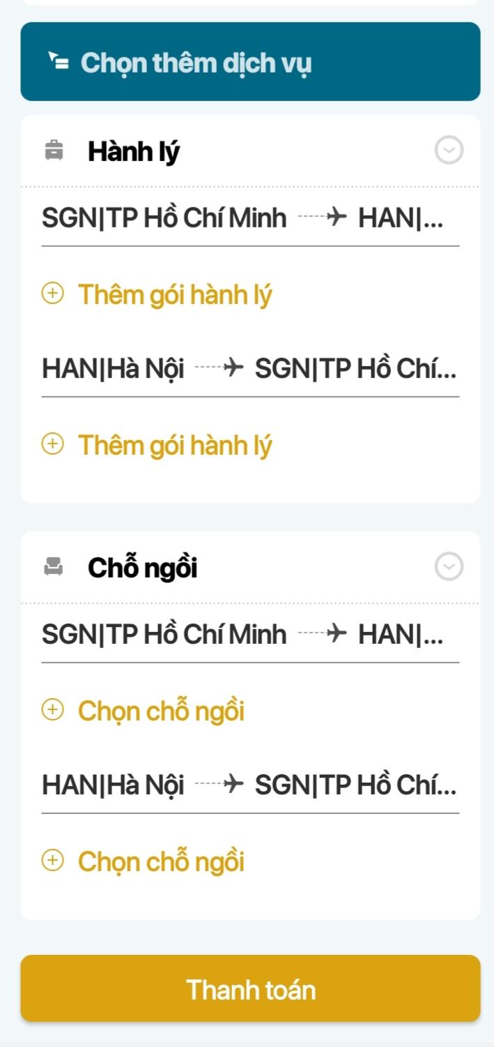Xem sơ đồ và lựa chọn chỗ ngồi ưng ý