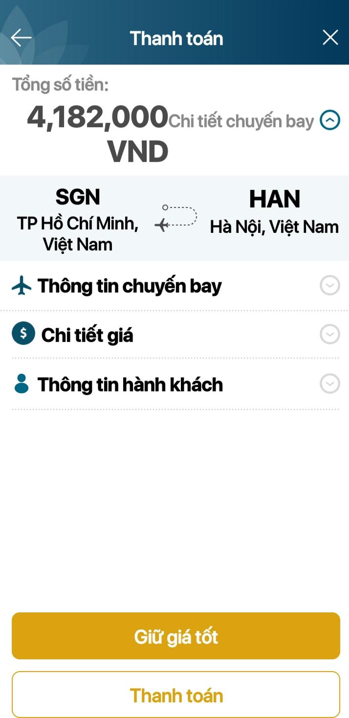 Kiểm tra thông tin và thanh toán